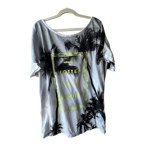 Adidas Neo Gray T-Shirt with Neon Accents